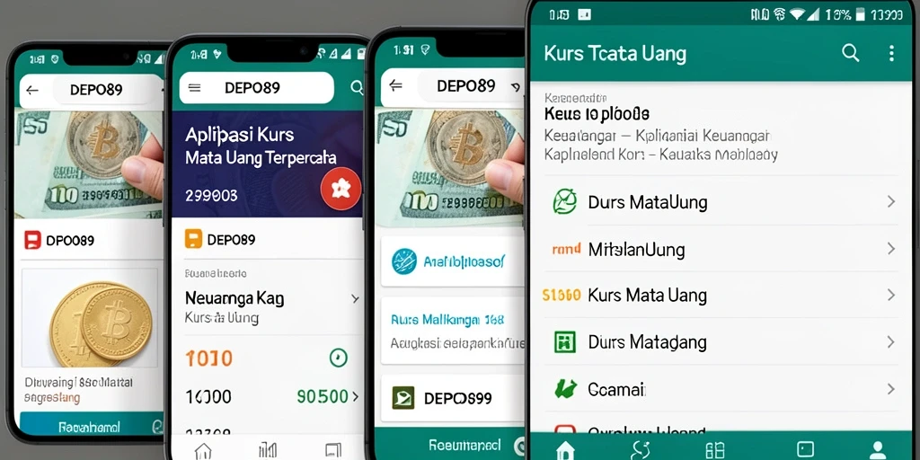 Antarmuka DEPO89 menampilkan nilai tukar mata uang terkini dengan jelas.
