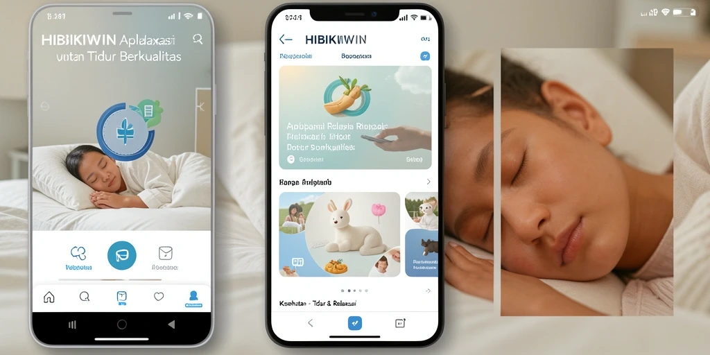 Screenshot antarmuka HIBIKIWIN yang menampilkan fitur Tidur & Relaksasi.