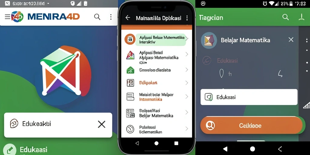 Antarmuka menarik dengan fitur Belajar Matematika yang interaktif.