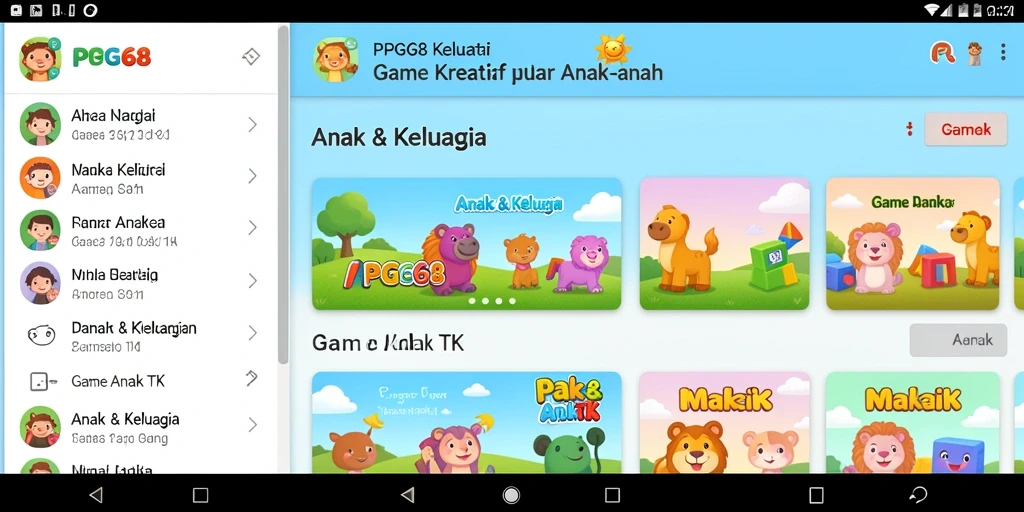 Tampilan antarmuka PGG68 yang ceria dan interaktif.