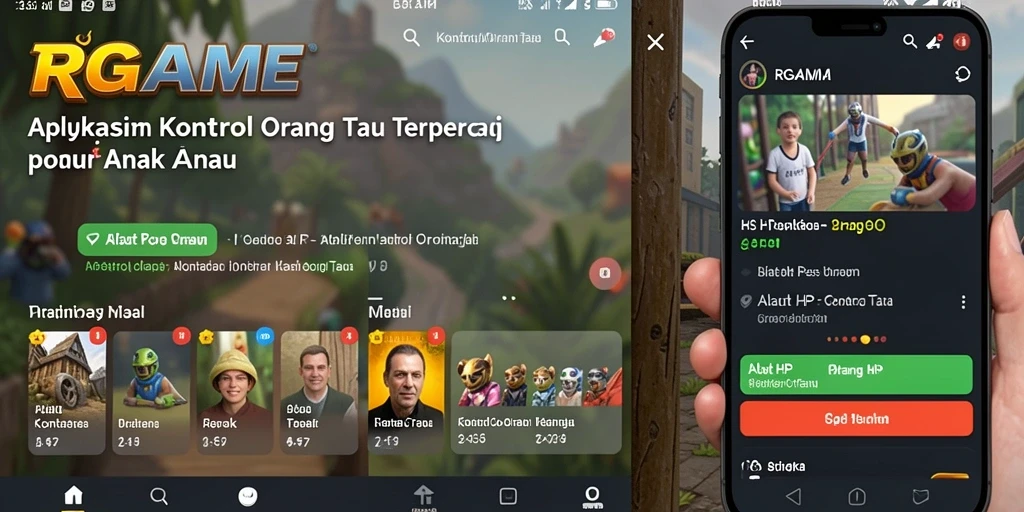 Antarmuka aplikasi RPGAME yang intuitif untuk kontrol orang tua.