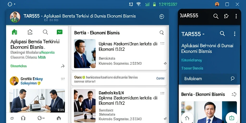 Antarmuka pengguna TAR555 untuk berita ekonomi bisnis yang informatif.