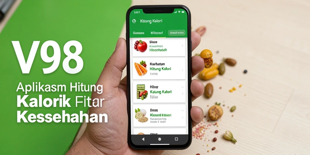 Antarmuka aplikasi V98 yang intuitif untuk menghitung kalori.