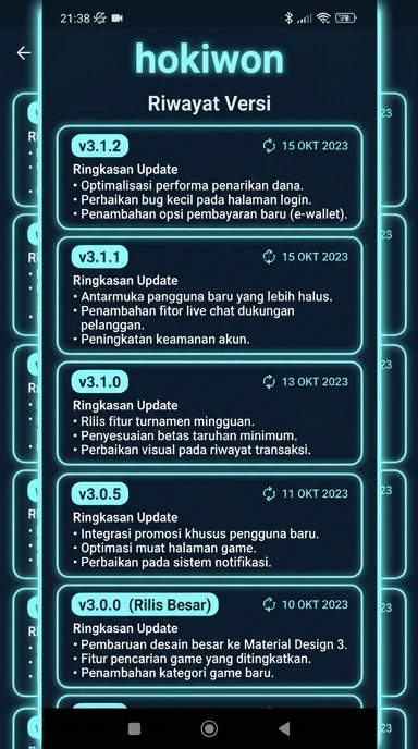 Riwayat Versi Terbaru Aplikasi hokiwon untuk Pengguna Android